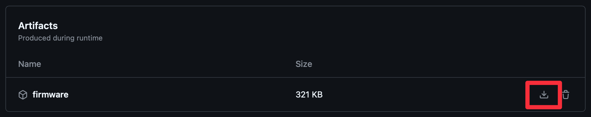 Firmware download button